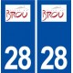 28 Brou logo autocollant plaque stickers ville