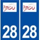 28 Brou logo autocollant plaque stickers ville