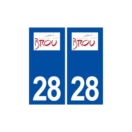 28 Brou logo autocollant plaque stickers ville