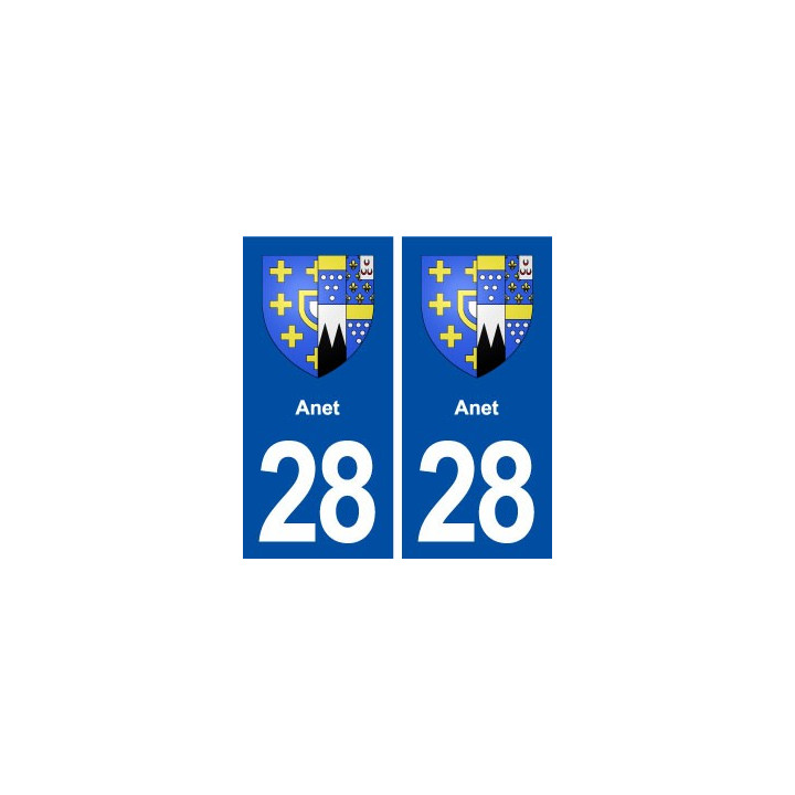 28 Anet blason autocollant plaque stickers ville