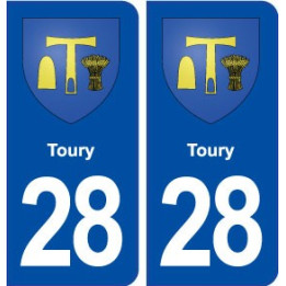 28 Toury blason autocollant plaque stickers ville
