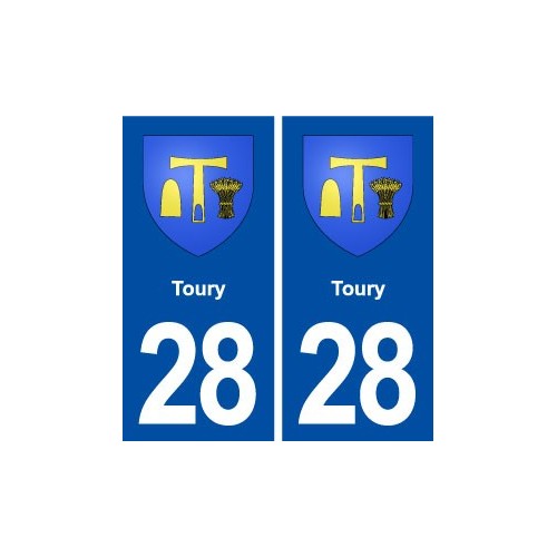 28 Toury blason autocollant plaque stickers ville