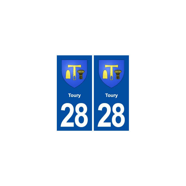 28 Toury blason autocollant plaque stickers ville