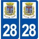 28 Toury logo autocollant plaque stickers ville
