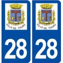 28 Toury logo autocollant plaque stickers ville