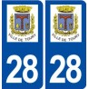 28 Toury logo autocollant plaque stickers ville