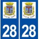28 Toury logo autocollant plaque stickers ville