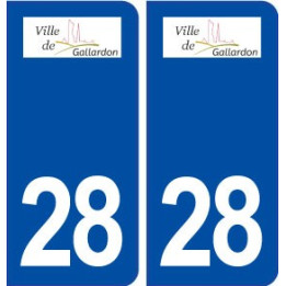 28 Gallardon logo autocollant plaque stickers ville