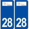 28 Gallardon logo autocollant plaque stickers ville