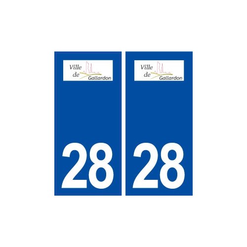 28 Gallardon logo autocollant plaque stickers ville