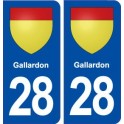 28 Gallardon blason autocollant plaque stickers ville