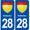 28 Gallardon blason autocollant plaque stickers ville