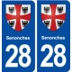 28 Senonches blason autocollant plaque stickers ville