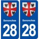 28 Senonches blason autocollant plaque stickers ville