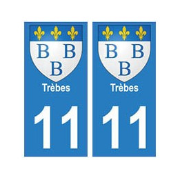 11 Trèbes ville autocollant plaque
