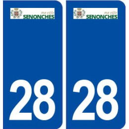 28 Senonches logo autocollant plaque stickers ville