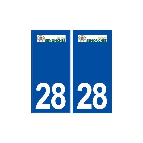 28 Senonches logo autocollant plaque stickers ville
