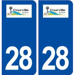 28 Courville sur Eure logo autocollant plaque stickers ville
