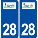 28 Courville sur Eure logo autocollant plaque stickers ville