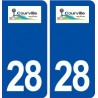 28 Courville sur Eure logo autocollant plaque stickers ville
