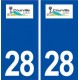 28 Courville sur Eure logo autocollant plaque stickers ville