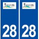 28 Courville sur Eure logo autocollant plaque stickers ville