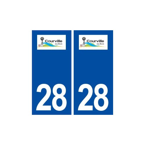 28 Courville sur Eure logo autocollant plaque stickers ville