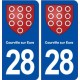 28 Courville sur Eure blason autocollant plaque stickers ville