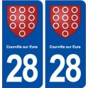 28 Courville sur Eure blason autocollant plaque stickers ville