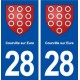 28 Courville sur Eure blason autocollant plaque stickers ville
