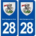 28 Saint Georges sur Eure blason autocollant plaque stickers ville