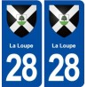 28 La Loupe blason autocollant plaque stickers ville