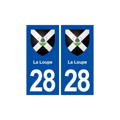 28 La Loupe blason autocollant plaque stickers ville