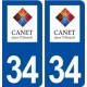 34 Canet logo ville autocollant plaque stickers