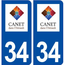 34 Canet logo ville autocollant plaque stickers