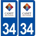 34 Canet logo ville autocollant plaque stickers