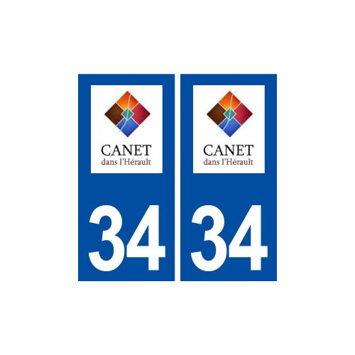 34 Canet logo ville autocollant plaque stickers