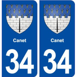 34 Canet blason ville autocollant plaque stickers