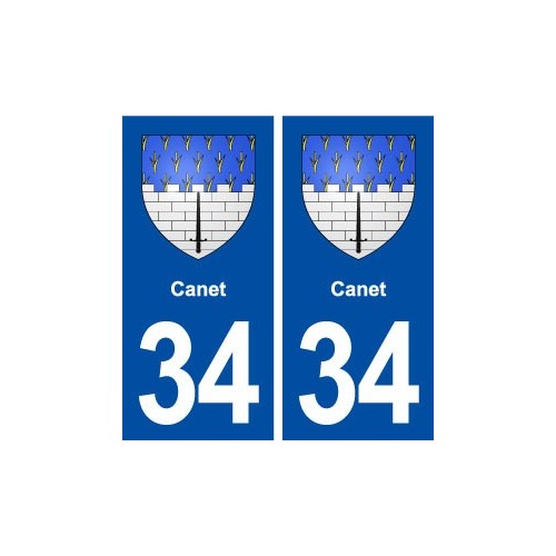 34 Canet blason ville autocollant plaque stickers