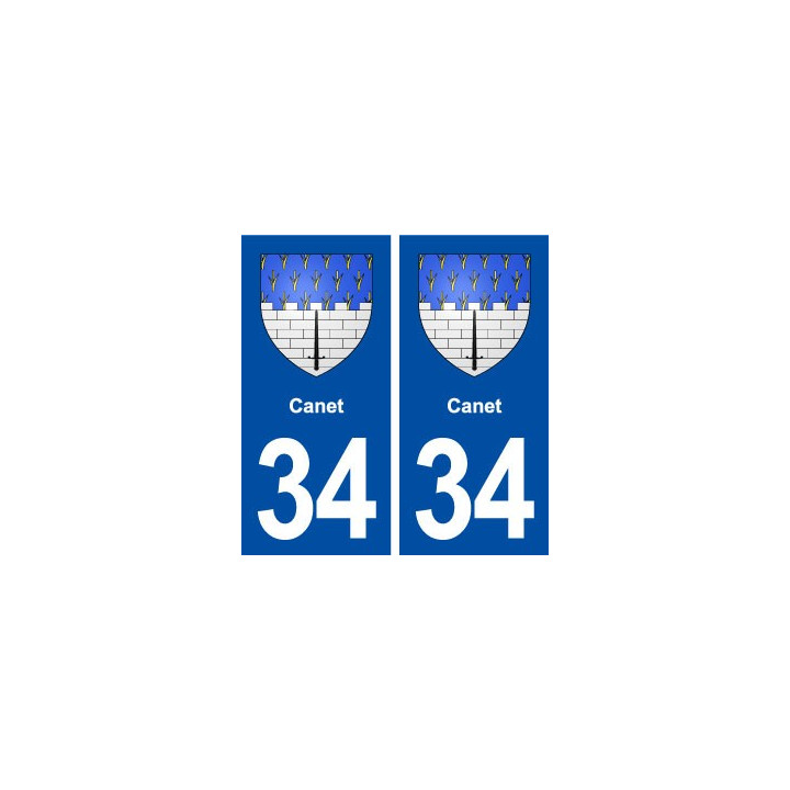 34 Canet blason ville autocollant plaque stickers