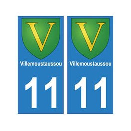 11 Villemoustaussou ville autocollant plaque