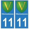 11 Villemoustaussou ville autocollant plaque
