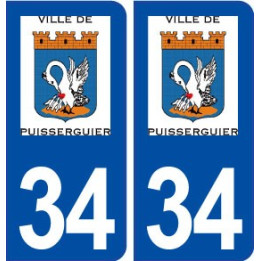34 Puisserguier logo ville autocollant plaque stickers
