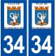 34 Puisserguier logo ville autocollant plaque stickers