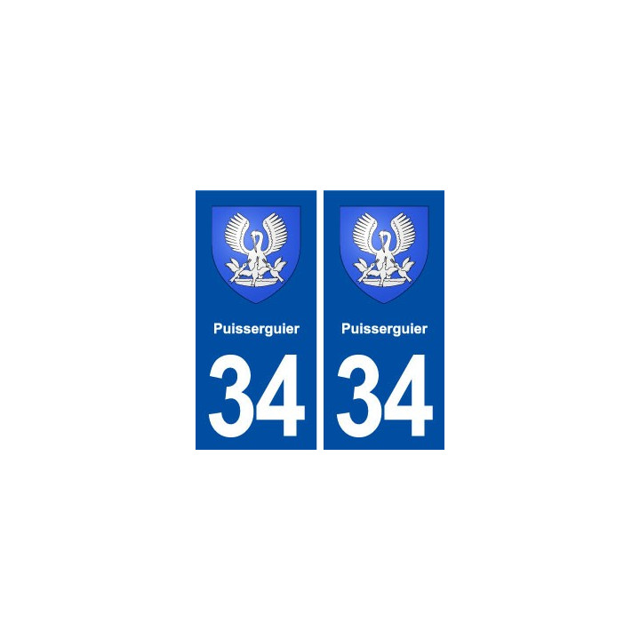 34 Puisserguier blason ville autocollant plaque stickers