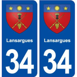 34 Lansargues blason ville autocollant plaque stickers
