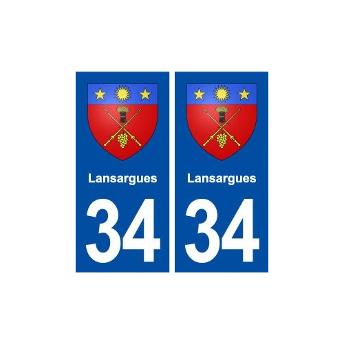 34 Lansargues blason ville autocollant plaque stickers