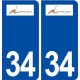 34 Lansargues logo ville autocollant plaque stickers