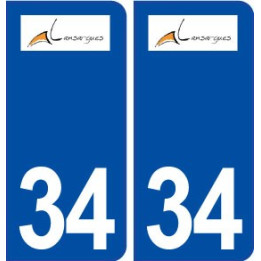 34 Lansargues logo ville autocollant plaque stickers