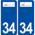 34 Lansargues logo ville autocollant plaque stickers